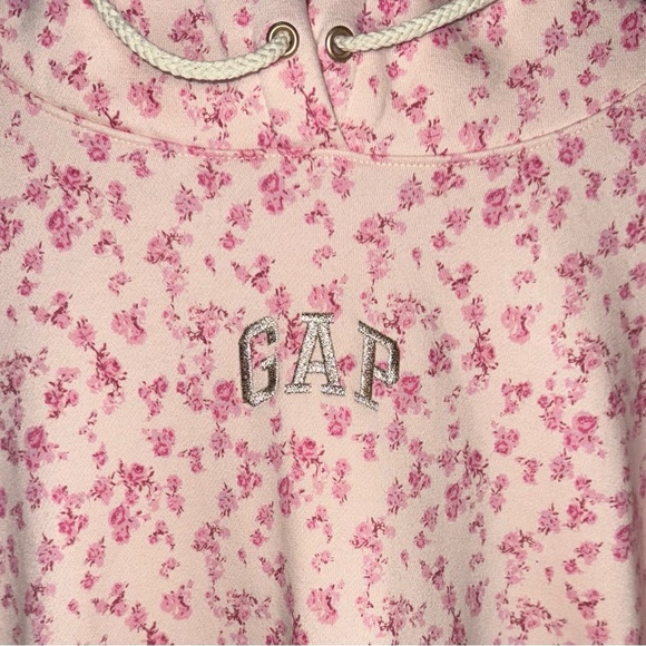 LoveShackFancy x gap Cropped Floral Pink Hoodie - Picture 2 of 14